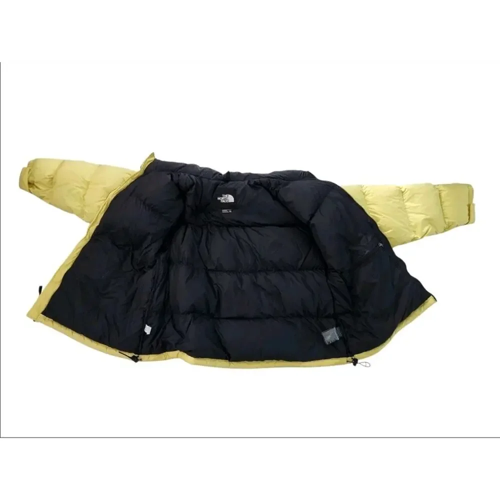 The North Face Nuptse 700 Goose Down Puffer Jacket Pale Yellow Retro 90s Sz XXL - Picture 3 of 13